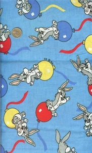 VINTAGE! BABY BUGS BUNNY WITH BALLOONS - WARNER ROS. - ONE YARD - Picture 1 of 1