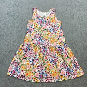 Angela McKay x H&M Girls Sun Dress 6-7 Floral Knit Organic Cotton Sleeveless - Picture 1 of 5