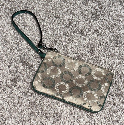 COACH Ashley Dot OP Art Polsino pochette piccola cachi verde