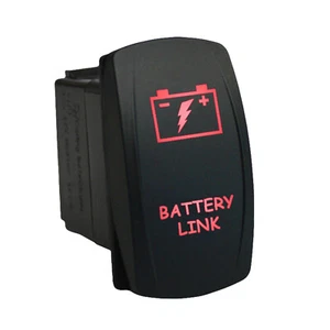 Wippschalter 12V 6B63RM BATTERIE LINK Lasergeätzt Dual LED rot MOMENTÄR - Bild 1 von 1