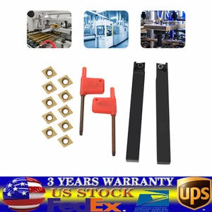 2Pcs 1/2" Shanks Carbide Indexable Turning Tool Lathe Tool Insert Holder Bit Set - Picture 1 of 11