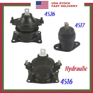 New For 04-07 2.4L 4516 4526 4517 M076 Engine Motor Mounts Set3 Hydraulic - Bild 1 von 3