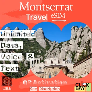 Montserrat Travel eSIM, 25 Go de données Internet + appels et SMS illimités pendant 30 jours - Photo 1 sur 7