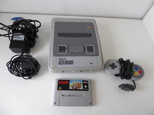 Nintendo Entertainment System Spielekonsole mit Super Mario Kart Grau...SNES - Bild 1 von 8