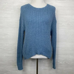 Crave Fame Women's Blue Long Sleeve Fuzzy Sweater Size Medium B4 - Picture 1 of 5