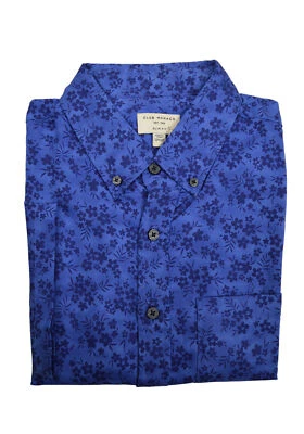 Club Monaco Mens Blue Floral Short Sleeve Lightweight Shirt Small S 3620-4 - Image 1 of 2