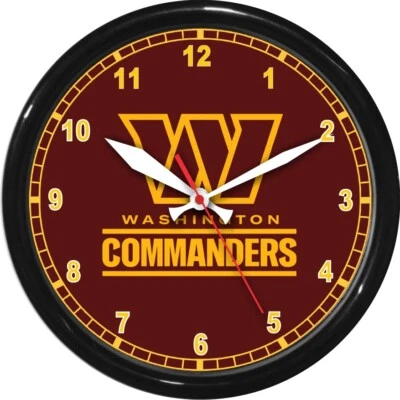 Washington Commanders NFL Football Wall Clock