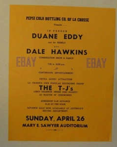 Original Mary E. Sawyer Auditorium Concert Handbill Duane Eddy / Dale Hawkins - Picture 1 of 2