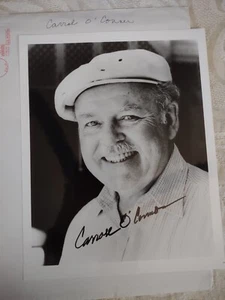 Copia y sobre vintage de ventilador marcador negro firmado por CARROLL O'CONNER 1999 - Imagen 1 de 6