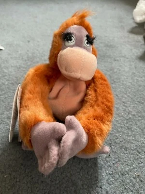 NUEVO NUEVO CON ETIQUETAS DISNEY STORE GORROS BOLSA DE FRIJOLES PELUCHE El Libro de la Selva Rey Louie Foto 1 de 2