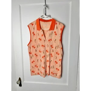 Lady Hagen Polo Shirt Women's Large Orange Golf Sleeveless Lightweight Novelty - Picture 1 of 9