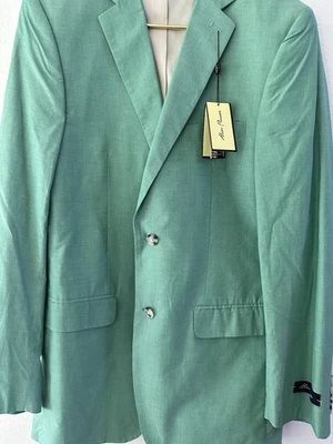 Blazer Alan River Preppy informal de algodón verde pálido 40L nuevo con etiquetas Foto 1 de 4