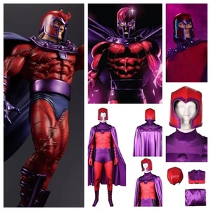 X-men:Magneto bodysuit Cosplay Costume Halloween Jumpsuit Cloak Mask fullsuit - Picture 1 of 12