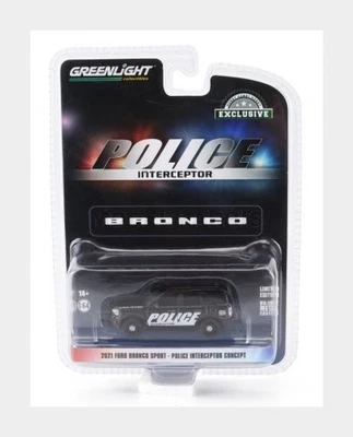 GREENLIGHT 30339 FORD USA - BRONCO SPORT POLICE INTERCEPTOR 2021 - BLACK - 1/64 - Immagine 1 di 2