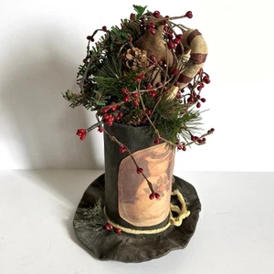 Primitive Style Christmas Top Hat Candy Cane Gingerbread Floral Pearsons Snowman - Picture 1 of 7