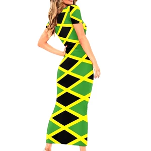 Jamaican National flag Print bodycon Summer midiDress...Size XXXL...16-18 - Picture 1 of 2