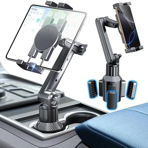 Cup Holder Tablet Mount for Truck, Car Tablet Holder with Adjustable 15" Height - Picture 1 of 7
