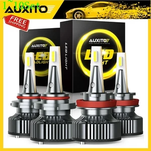 AUXITO Combo 9005+H11 LED Fog Headlight Light Hi-Lo Beam Bulb White 1-10Set - Picture 1 of 11