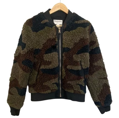 ANTHROPOLOGIE Marrakech Solna Camuflada Sherpa Chaqueta Bomber Para Mujer Talla S Peluche Foto 1 de 4