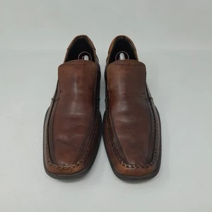 M&S Mens Loafer Shoe UK 9 brown leather slip on casual - Picture 1 of 12