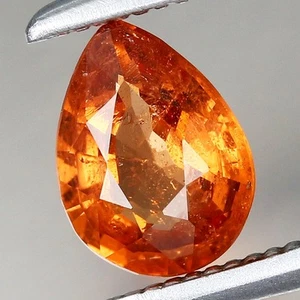 0,71ct t.w 6,4x4,7mm Birne natürlicher unbehandelter Spessartit Granat Namibia, Afrika - Bild 1 von 4