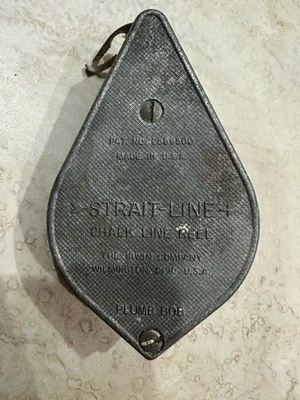 Irwin Straight-Line Chalk Line Reel Plumb Bob Metal Tool Vintage Made In USA - Image 1 of 4