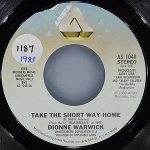 DIONNE WARWICK Take The Short Way Home ARISTA AS 1040 VG+ 45 1982 Vocal 7" Pop - Picture 1 of 4