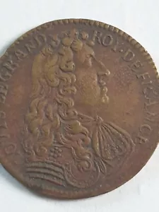 JETON LOUIS XIV TRESOR ROYAL 1681 MONNAIE ROYALE DIAM 2,9 CM BON ETAT - Imagen 1 de 4