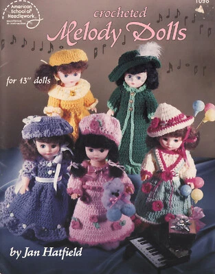 Crocheted Melody Dolls for 13 Inch Dolls by Jan Hatfield Crochet Pattern Book - Image 1 of 2