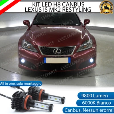 KIT FULL LED H11 6000K CANBUS XENON 9800 LM LUMEN FENDINEBBIA PER LEXUS IS 2 II - Immagine 1 di 4