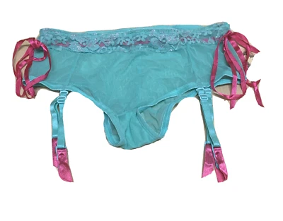 Cinturón Frederick's of Hollywood Panty Encaje Verde Rosa Talla S Foto 1 de 3