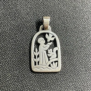 Retired James Avery Saint Francis Animals Charm Pendant 4.1g 925 Sterling Silver - Picture 1 of 6