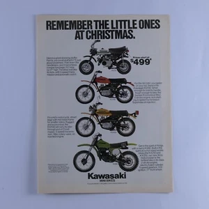 Kawasaki Mini Bikes VTG Christmas 78 Remember The Little Ones Original Print Ad - Picture 1 of 7
