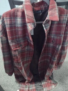 Lviefent Womens Casual Wool Blend Plaid Flannel Shackets Jacket Button Down Shir - Picture 1 of 1