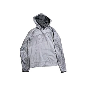 Under Armour Boys Hoodie Large Youth Gray Logo Coldgear - Picture 1 of 3