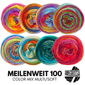 Lana Grossa MEILENWEIT 100g Color Mix Sockenwolle 400m - Farbexplosion!