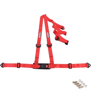 Tenzo-R Sport Hosenträger Gurt Sicherheitsgurt 3 Punkt Rot mit E Zeichen - Picture 1 of 9