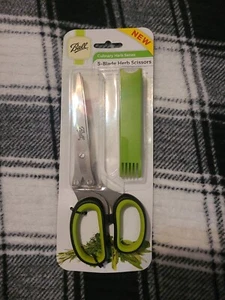 Ball Multi 5 Blade Culinary Herb Stainless Steel Scissors Cover Guard Kitchen - Picture 1 of 3