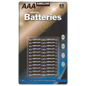 Kirkland Signature Battery Alkaline Piles Long Life Lasting 1.5v AAA AA Pack 48 - Picture 1 of 3