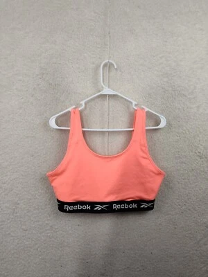 Reebok Women Bra Large Pink Poly Blend Sleeveless Strappy Compression Active - Image 1 of 4