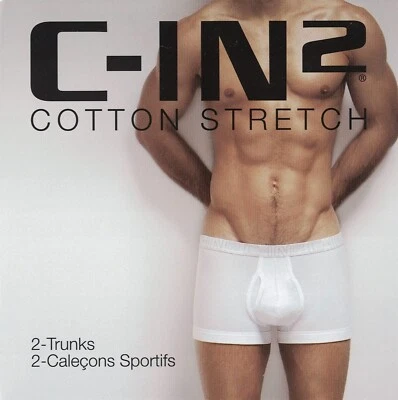 C-IN2 * Paquete de 2 * BAÚL - CALZONCILLO BOXER (grande 34-36") blanco - Nuevo en paquete venta al por menor $32 Foto 1 de 4