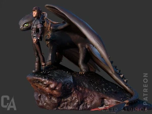 Toothless/Hiccup How to Train your Dragon Resin 3d printed DIY model kit - Picture 1 of 3