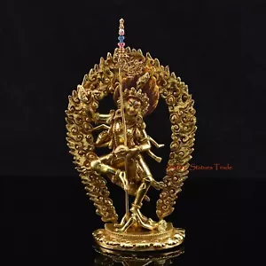 Estatua de cobre Troma Nagmo Dakini tallada a mano con incrustaciones de oro fina calidad de Nepal - Imagen 1 de 5
