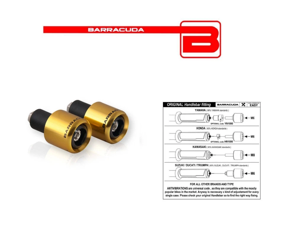 BARRACUDA CONTRAPPESI ERGAL ORO UNIVERSALI per TUTTE le MOTO HUSABERG - Immagine 1 di 1