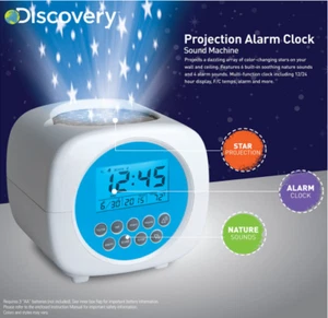 Discovery Kids Digital Projection Alarm Clock Sound Machine Color Glowing Stars - Picture 1 of 11