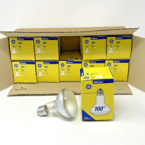 100 W ES, GE Lighting. 10 x 100R80/ES 240V Satin Reflector Decor Spot Lamps. NEW - Picture 1 of 8