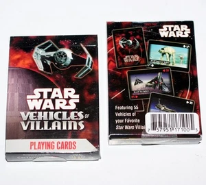 STAR WARS Película de ciencia ficción Lucas Películas VEHÍCULOS de VILLANOS Mazo CARTAS DE JUEGO Nuevo - Imagen 1 de 1