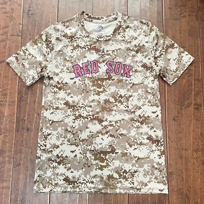 Boston Red Sox MLB Majestic Cool Base Camo Youth sz Large 14-16 Athletic T-Shirt - Image 1 of 4