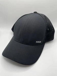Hurley League Men’s Offset Logo Mesh-Back Adjustable Hat Black Ball Cap - Picture 1 of 3