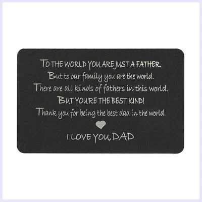 Personalized Text Engraving Wallet Insert Gift Card Custom Text - Image 1 of 4